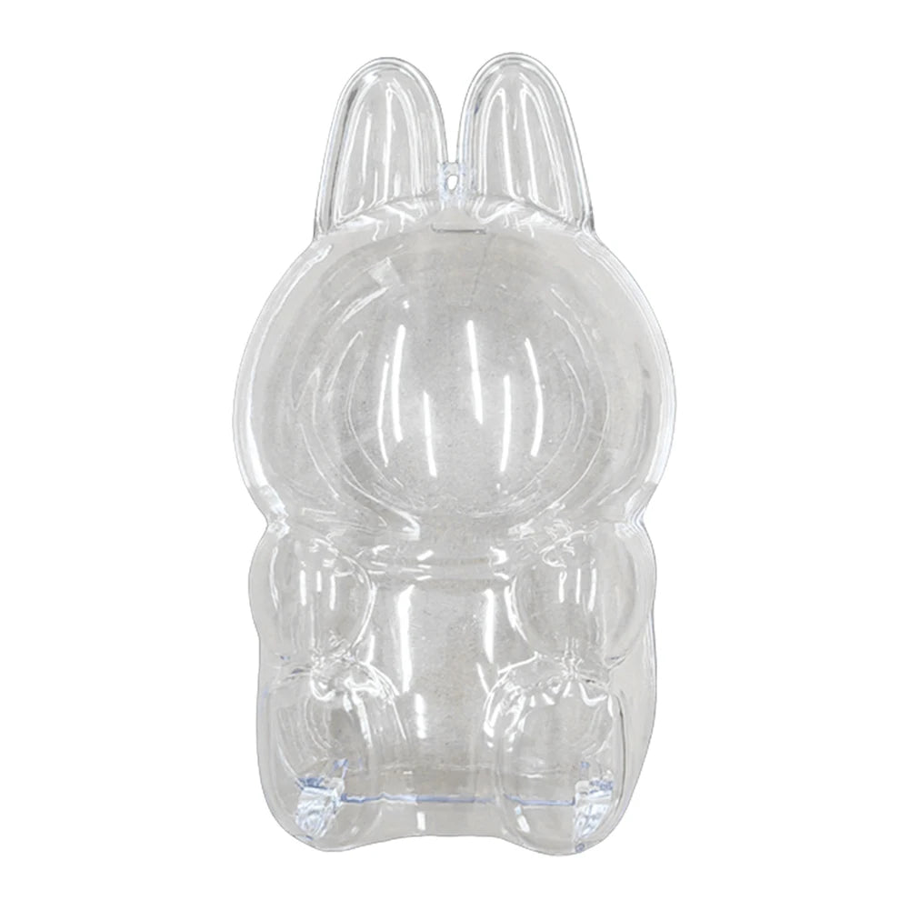For Labubu Transparent Protective Cover Dustproof Monster Toy Storage Case Cute Elf Plushie Display Cover for Holiday Gifts