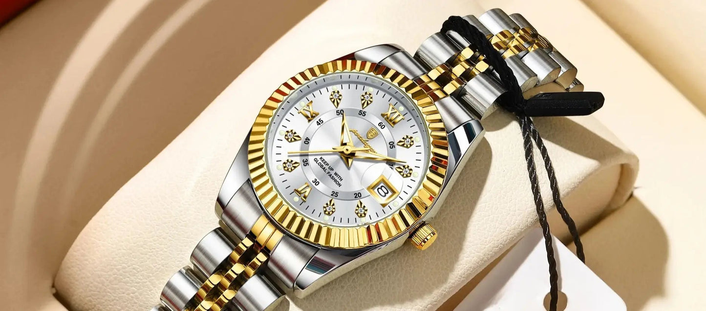 Luxury Elegant Watch for Women Waterproof Luminous Date Ladies Watch Stainless Steel Quartz Women'S Watches Girl Reloj