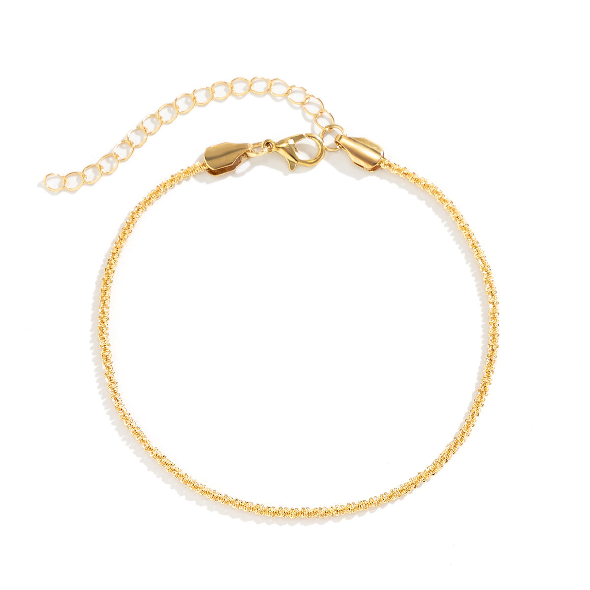 All-Match Sparkling Slim Chain Metallic Anklet