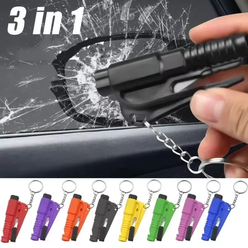 3 in 1 Safety Hammer Car Emergency Rescue Car Escape Tool Window Breaker Seat Belt Cutter Compact Emergency Hammer Escape Tool