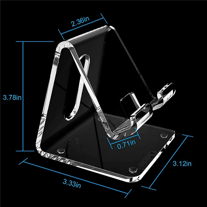 Clear Acrylic Cell Phone Stand Desk Dock Holder for Iphone 14 13 Pro Samsung  Desktop Charger Support Telephone Mount