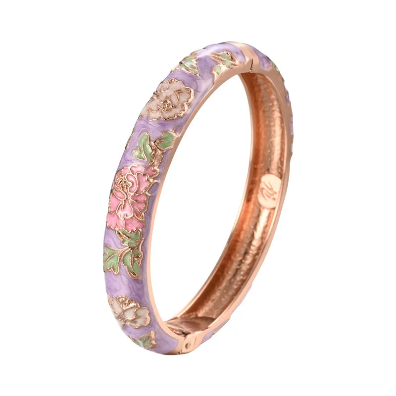 Enameled Bracelets for Women Flower Women Bangles Indian Chinese Viking Bracelet on Hand African Jewelry Dubai Women'S Gift Girl