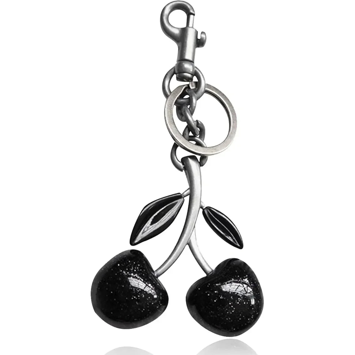 Cherry Bag Charm Cherry Keychain Charm Metal Accessory Sparkling Resin for Coach Purses and Bags, Red, Black, Pink