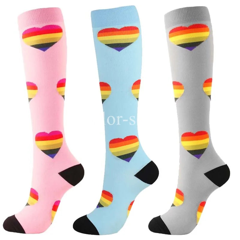 CFS Compression Socks Women Men Knee Stocking 20-30Mmhg Edema Diabetes Varicose Veins Nurse Compression Socks Running Sport Sock