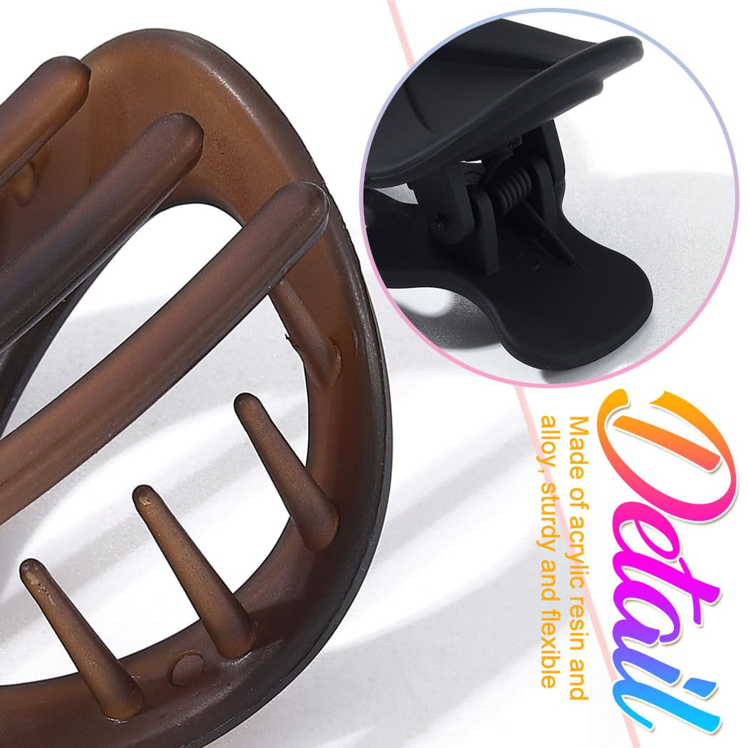 Flat Claw Clips Banana Clip French Concord Hair Clips for Thick Hair Bun Maker Hair Accessories for Women and Girls (Pack of 2)