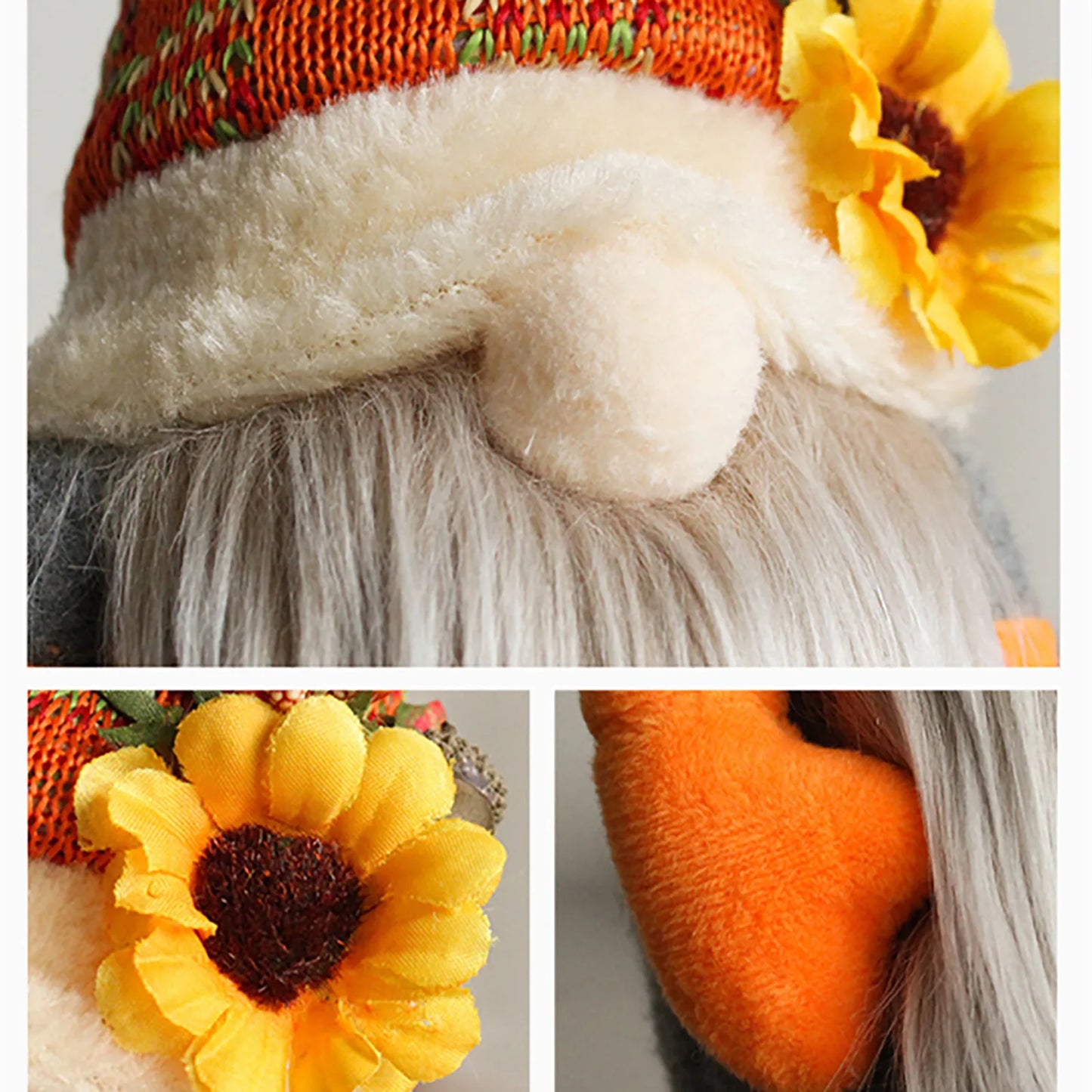 Fall Gnome Pumpkin Maple Sunflower Harvest Autumn Elf Dwarf Plush Faceless Dolls Ornaments for Home Christmas Thanksgiving Decor