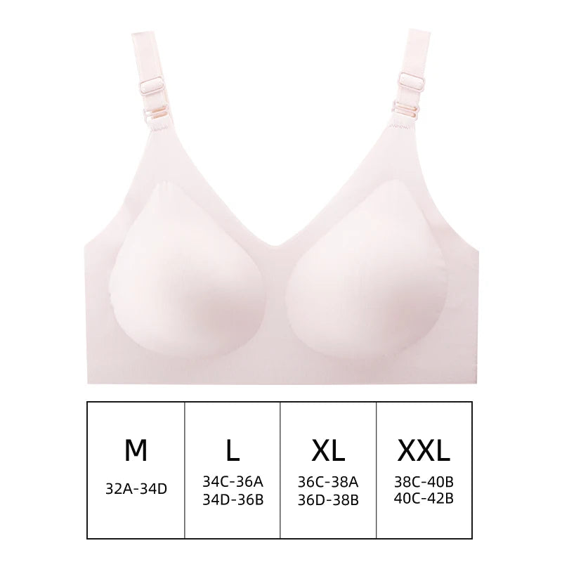 Women'S Seamless Bra Women'S Thin Jelly Colored Soft Bra Wireless Bra Comfortable Bra Deep V-Neck