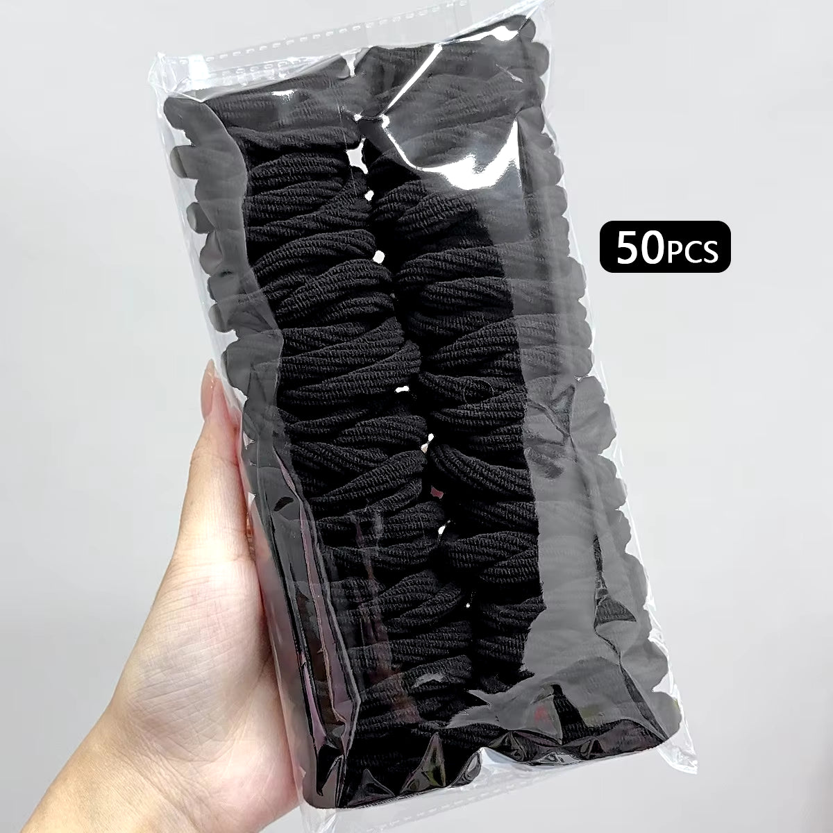 50PCS Colorful Ealstic Hair Rope Ponytail Hold Scrunchie Rubber Band for Women Basic Nylon Hair Bands Elastic Seamless Girls