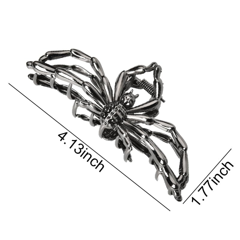 Black Spider Large Hair Clip for Thick Long Hair, Halloween Party Decorations, Cosplay Gothic Hair Accessories for Women Girls