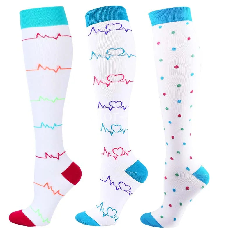 CFS Compression Socks Women Men Knee Stocking 20-30Mmhg Edema Diabetes Varicose Veins Nurse Compression Socks Running Sport Sock