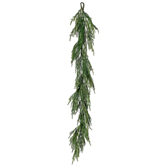 Christmas Norfolk Pine Garlands, Real Touch Fake Plants Artificial Greenery Garland for Table Wall Fireplace Home Decoration
