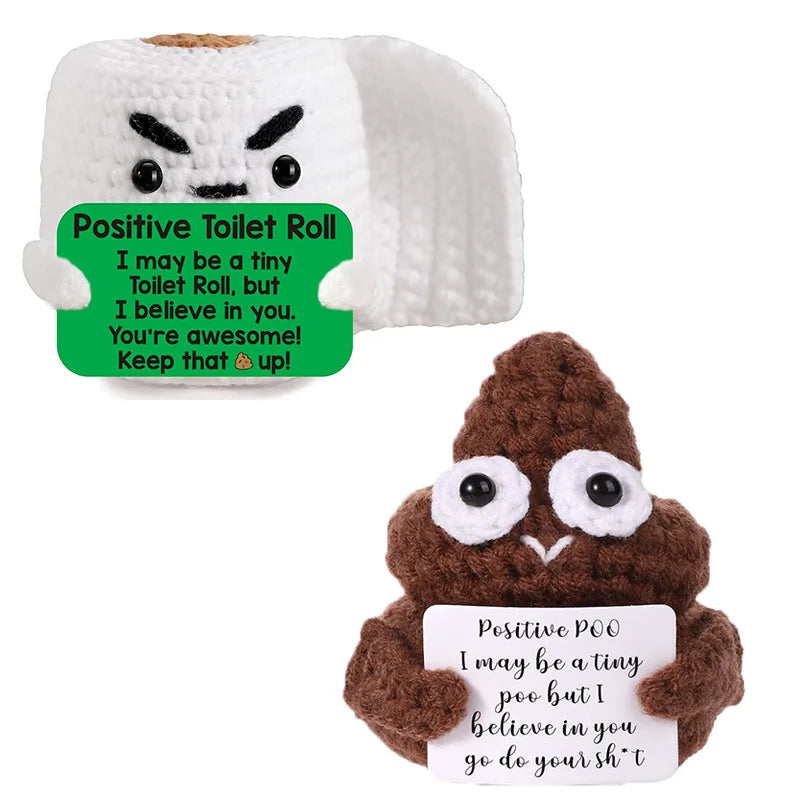 Positive Crochet Toilet Paper Funny Roll Gifts for Women Friend Coworker Birthday Gifts Christmas Stocking Stuffer
