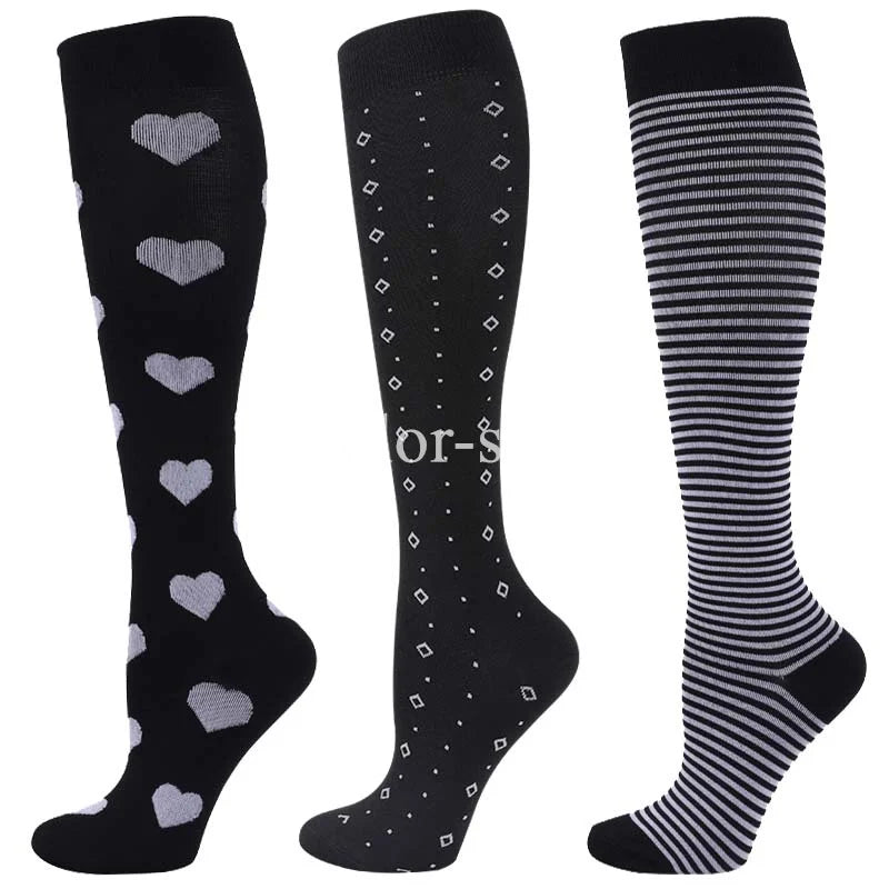 CFS Compression Socks Women Men Knee Stocking 20-30Mmhg Edema Diabetes Varicose Veins Nurse Compression Socks Running Sport Sock