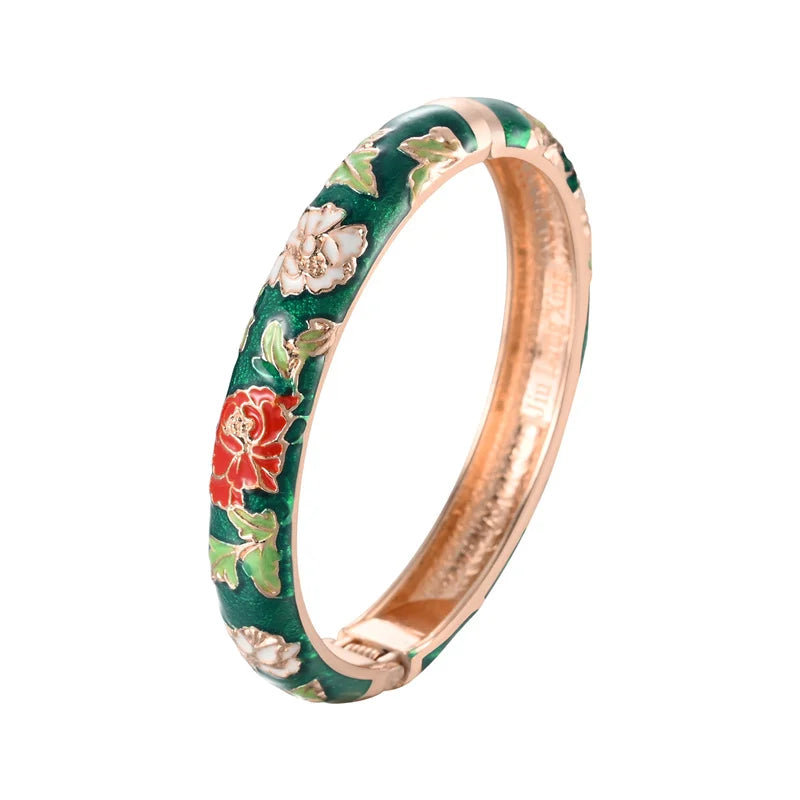 Enameled Bracelets for Women Flower Women Bangles Indian Chinese Viking Bracelet on Hand African Jewelry Dubai Women'S Gift Girl