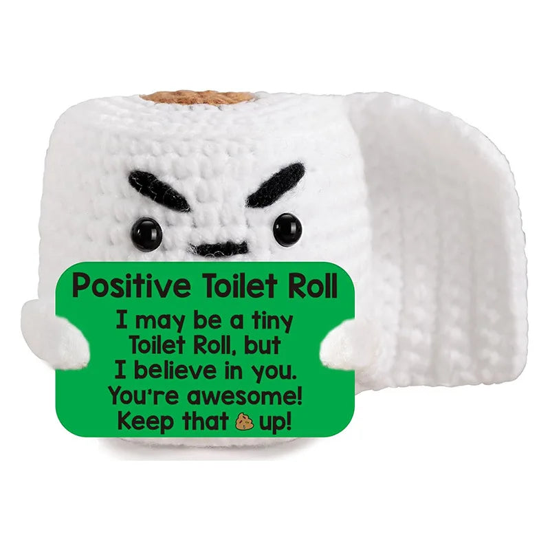 Positive Crochet Toilet Paper Funny Roll Gifts for Women Friend Coworker Birthday Gifts Christmas Stocking Stuffer