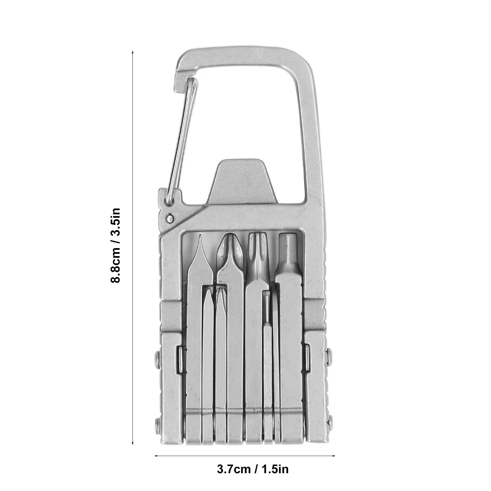 Keychain Multitool 12 in 1 Folding Multi Tool Stainless Steel Outdoor Screwdriver Bit Keychain Multitool Folding Outdoor Tool