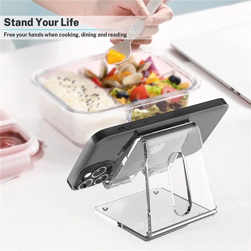 Clear Acrylic Cell Phone Stand Desk Dock Holder for Iphone 14 13 Pro Samsung  Desktop Charger Support Telephone Mount
