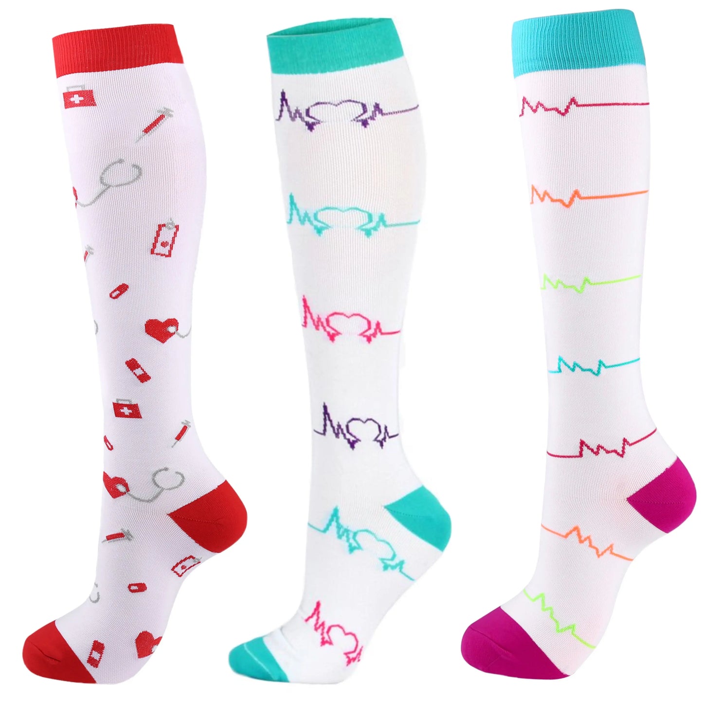CFS Compression Socks Women Men Knee Stocking 20-30Mmhg Edema Diabetes Varicose Veins Nurse Compression Socks Running Sport Sock
