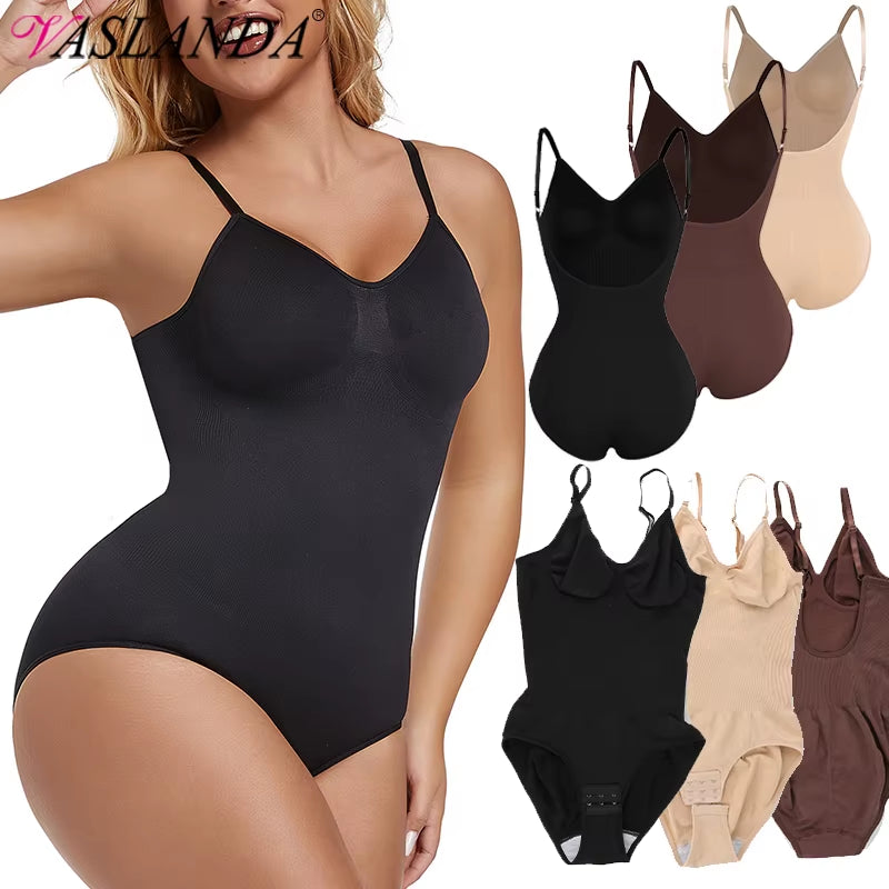 Sexy Backless Bodysuit Shapewear for Women Seamless Tummy Control Body Shaper Camis Top Low Back Underwear