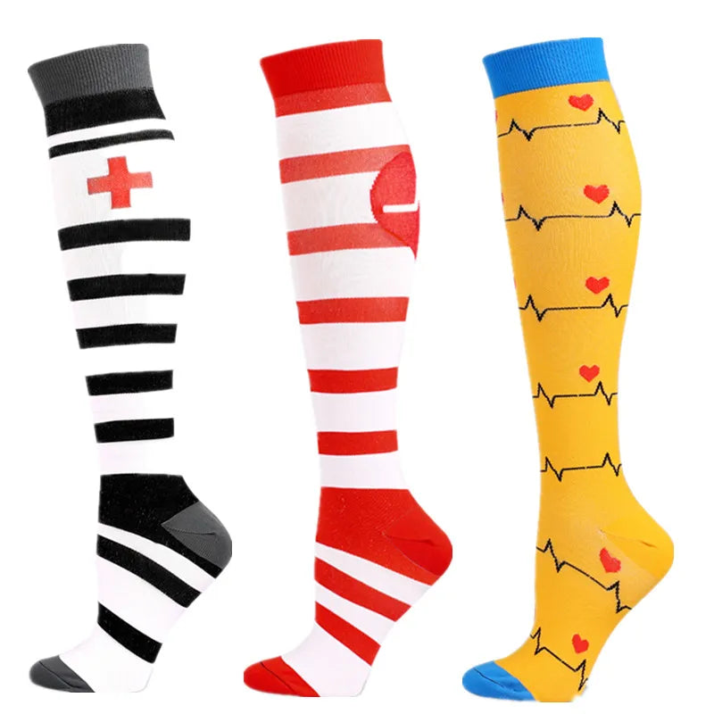 CFS Compression Socks Women Men Knee Stocking 20-30Mmhg Edema Diabetes Varicose Veins Nurse Compression Socks Running Sport Sock