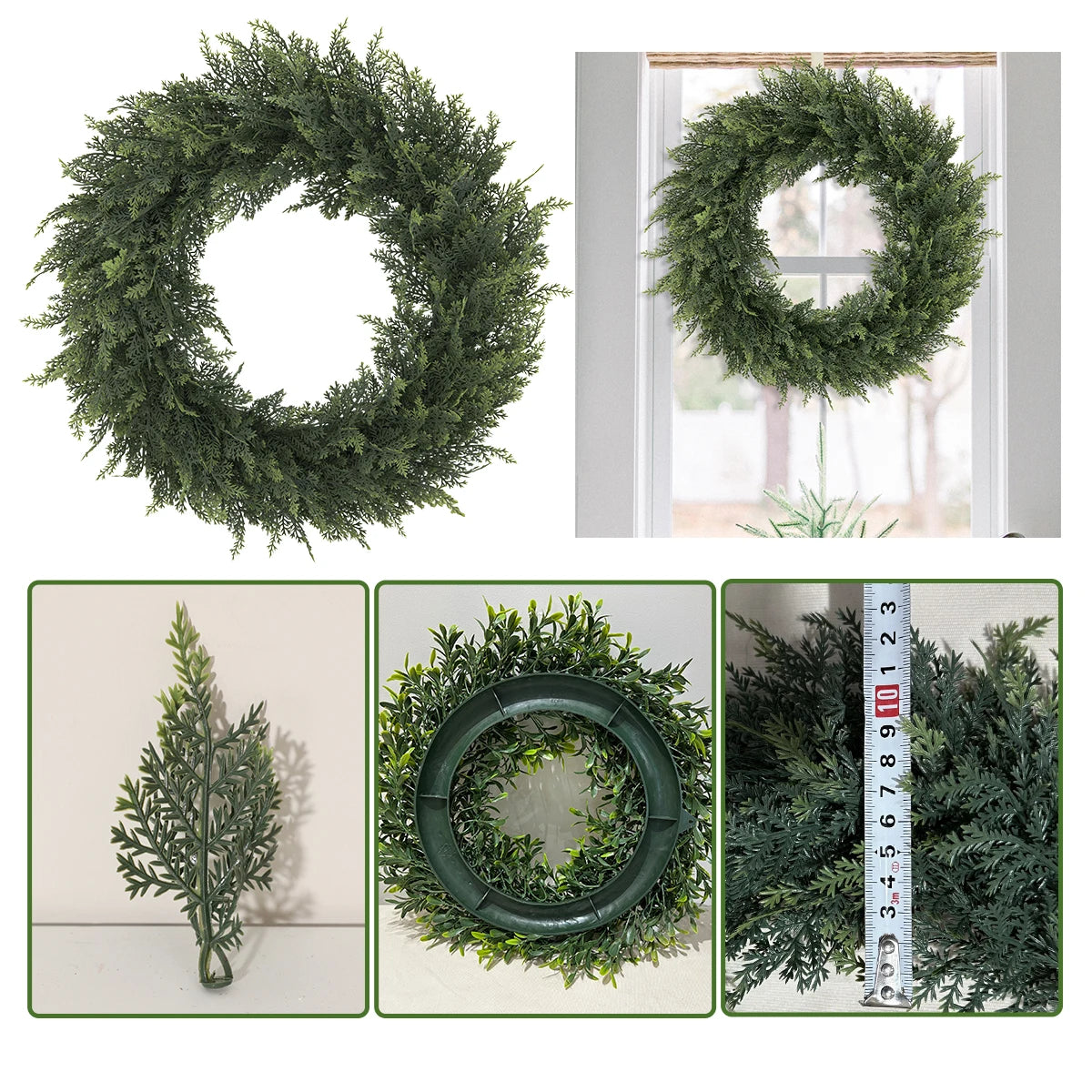 SIA FLOWER Cedar Artificial Flower Ring PE Material Cedar Grass Ring Artificial Plants Garden Decor Home Decor