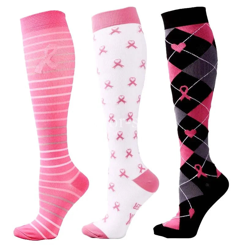 CFS Compression Socks Women Men Knee Stocking 20-30Mmhg Edema Diabetes Varicose Veins Nurse Compression Socks Running Sport Sock