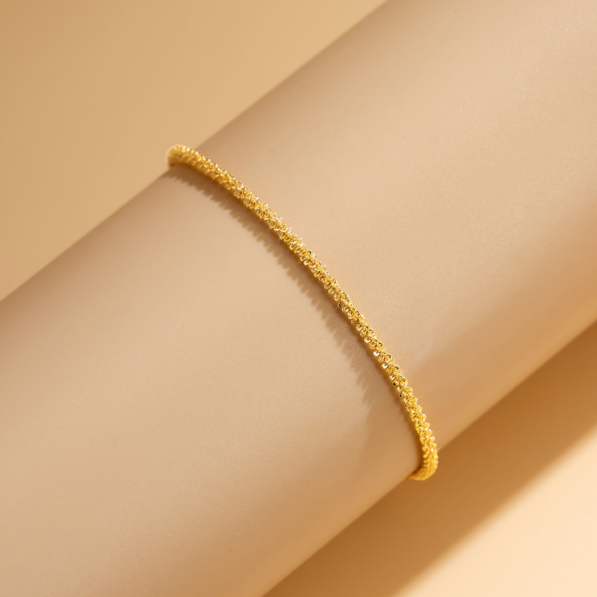 All-Match Sparkling Slim Chain Metallic Anklet