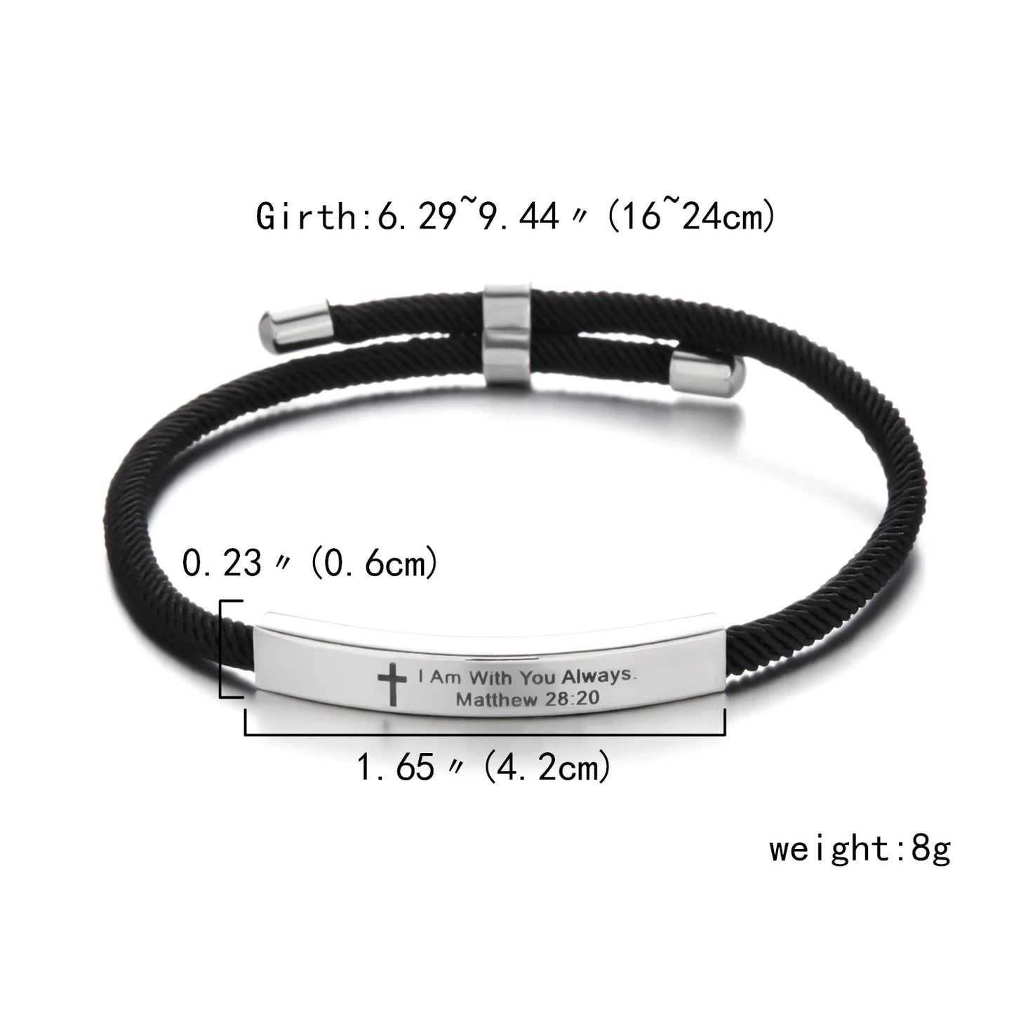 Cross Jesus Scripture Bracelet Christian Bible Verse Stainless Steel Bracelets for Men Women Religious Faith Prayer Jewelry Gift