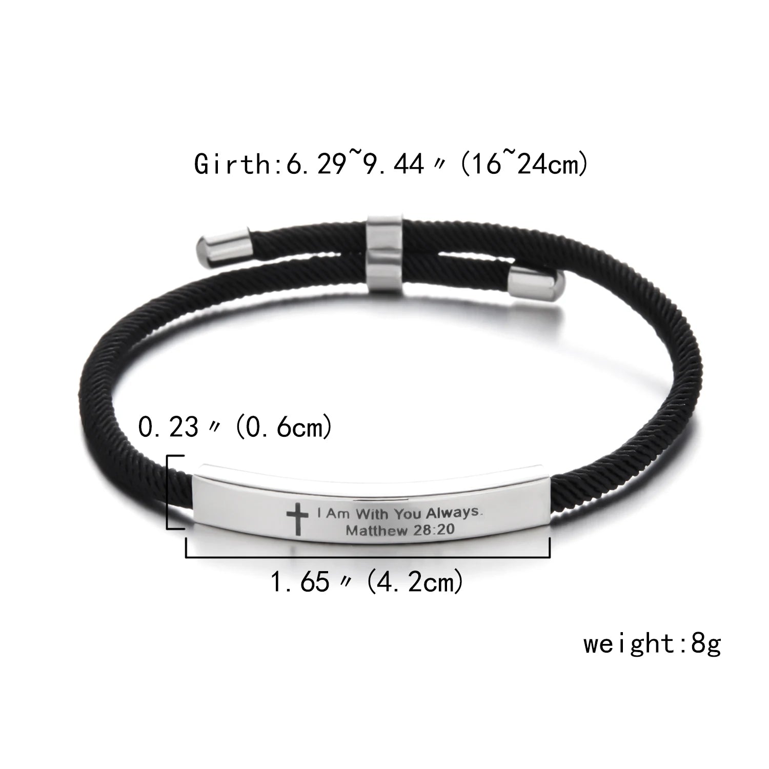 Cross Jesus Scripture Bracelet Christian Bible Verse Stainless Steel Bracelets for Men Women Religious Faith Prayer Jewelry Gift