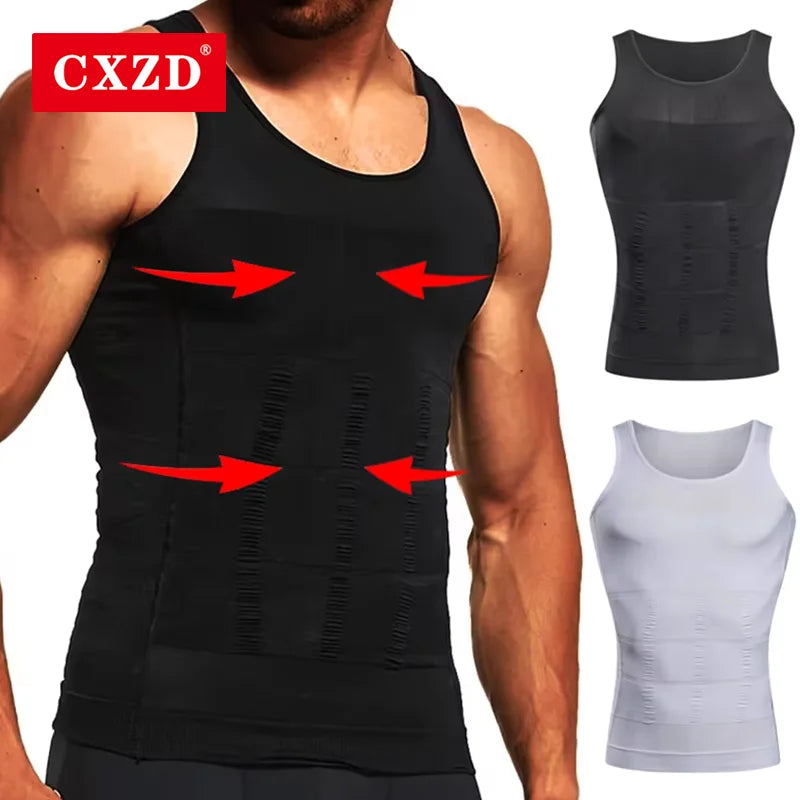 Men Compression Shirt Shapewear Slimming Body Shaper Vest Undershirt Weight Loss Tank Top Corset Vest Tummy Belly Control